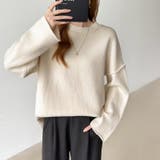 袖切り替えドロップショルダーニット オーバーサイズ ニットセーター | COCOMOMO | 詳細画像17