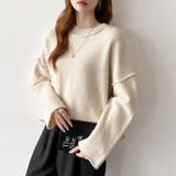 袖切り替えドロップショルダーニット オーバーサイズ ニットセーター | COCOMOMO | 詳細画像19