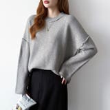 袖切り替えドロップショルダーニット オーバーサイズ ニットセーター | COCOMOMO | 詳細画像30