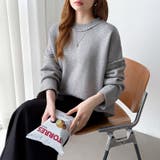 袖切り替えドロップショルダーニット オーバーサイズ ニットセーター | COCOMOMO | 詳細画像31