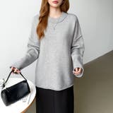 袖切り替えドロップショルダーニット オーバーサイズ ニットセーター | COCOMOMO | 詳細画像34