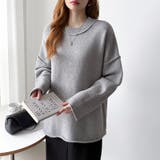 袖切り替えドロップショルダーニット オーバーサイズ ニットセーター | COCOMOMO | 詳細画像35