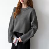 袖切り替えドロップショルダーニット オーバーサイズ ニットセーター | COCOMOMO | 詳細画像43