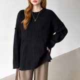 袖切り替えドロップショルダーニット オーバーサイズ ニットセーター | COCOMOMO | 詳細画像45