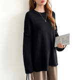 袖切り替えドロップショルダーニット オーバーサイズ ニットセーター | COCOMOMO | 詳細画像46