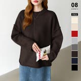 ダークブラウン | 袖切り替えドロップショルダーニット オーバーサイズ ニットセーター | COCOMOMO