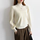 プリーツスリーブニット ボリューム袖ニット ハイネック | COCOMOMO | 詳細画像2 