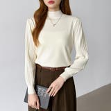 プリーツスリーブニット ボリューム袖ニット ハイネック | COCOMOMO | 詳細画像4 