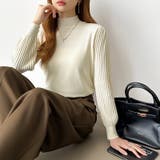 プリーツスリーブニット ボリューム袖ニット ハイネック | COCOMOMO | 詳細画像9 