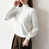 プリーツスリーブニット ボリューム袖ニット ハイネック | COCOMOMO | 詳細画像20 