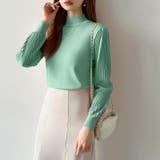 プリーツスリーブニット ボリューム袖ニット ハイネック | COCOMOMO | 詳細画像23 