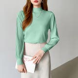 プリーツスリーブニット ボリューム袖ニット ハイネック | COCOMOMO | 詳細画像24 