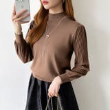 プリーツスリーブニット ボリューム袖ニット ハイネック | COCOMOMO | 詳細画像29 