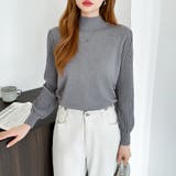 プリーツスリーブニット ボリューム袖ニット ハイネック | COCOMOMO | 詳細画像40 