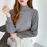 プリーツスリーブニット ボリューム袖ニット ハイネック | COCOMOMO | 詳細画像41 