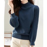 プリーツスリーブニット ボリューム袖ニット ハイネック | COCOMOMO | 詳細画像28