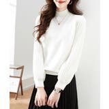 プリーツスリーブニット ボリューム袖ニット ハイネック | COCOMOMO | 詳細画像3