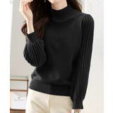 プリーツスリーブニット ボリューム袖ニット ハイネック | COCOMOMO | 詳細画像31