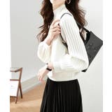 プリーツスリーブニット ボリューム袖ニット ハイネック | COCOMOMO | 詳細画像5