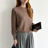 シンプルなのに印象的。プリーツスリーブニット ニット ボリューム袖 | COCOMOMO | 詳細画像11