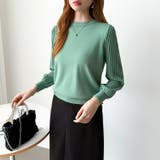 シンプルなのに印象的。プリーツスリーブニット ニット ボリューム袖 | COCOMOMO | 詳細画像27