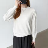 シンプルなのに印象的。プリーツスリーブニット ニット ボリューム袖 | COCOMOMO | 詳細画像3