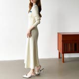 デニム切り替えニットワンピース デニムドッキング ワンピース | COCOMOMO | 詳細画像35 