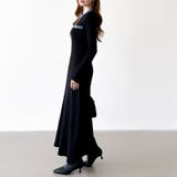 デニム切り替えニットワンピース デニムドッキング ワンピース | COCOMOMO | 詳細画像26 