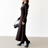 デニム切り替えニットワンピース デニムドッキング ワンピース | COCOMOMO | 詳細画像6 