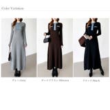 デニム切り替えニットワンピース デニムドッキング ワンピース | COCOMOMO | 詳細画像36 