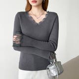 あったか裏シャギーレースニット 裏起毛 レースニット | COCOMOMO | 詳細画像34 