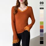 ブラウン | あったか裏シャギーレースニット 裏起毛 レースニット | COCOMOMO