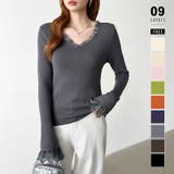 ダークグレー | あったか裏シャギーレースニット 裏起毛 レースニット | COCOMOMO