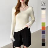 アイボリー | あったか裏シャギーレースニット 裏起毛 レースニット | COCOMOMO