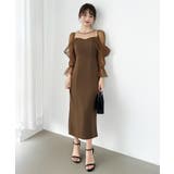 凛と華やぐ、オフショルチュールパーティードレス 結婚式ワンピース ドレス | COCOMOMO | 詳細画像42 