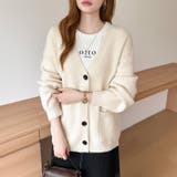 Vネックニットカーディガン カーディガン オーバーサイズ | COCOMOMO | 詳細画像13 