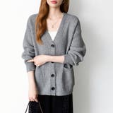 Vネックニットカーディガン カーディガン オーバーサイズ | COCOMOMO | 詳細画像18 