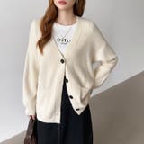 Vネックニットカーディガン カーディガン オーバーサイズ | COCOMOMO | 詳細画像2 