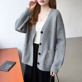 Vネックニットカーディガン カーディガン オーバーサイズ | COCOMOMO | 詳細画像23 