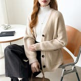 Vネックニットカーディガン カーディガン オーバーサイズ | COCOMOMO | 詳細画像30 