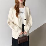 Vネックニットカーディガン カーディガン オーバーサイズ | COCOMOMO | 詳細画像4 