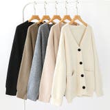 Vネックニットカーディガン カーディガン オーバーサイズ | COCOMOMO | 詳細画像40 