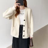 Vネックニットカーディガン カーディガン オーバーサイズ | COCOMOMO | 詳細画像5 