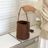 スエード調ヒョウ柄バッグ スエードバッグ バケツ型バッグ | COCOMOMO | 詳細画像5