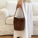 スエード調ヒョウ柄バッグ スエードバッグ バケツ型バッグ | COCOMOMO | 詳細画像6