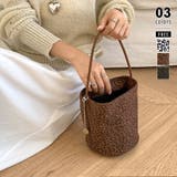 ブラウン | スエード調ヒョウ柄バッグ スエードバッグ バケツ型バッグ | COCOMOMO