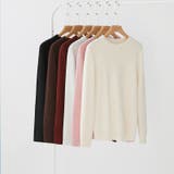 ふわふわ裏起毛で一枚であたたかい 裏起毛ニット クルーネック | COCOMOMO | 詳細画像14