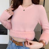 ふわふわ裏起毛で一枚であたたかい 裏起毛ニット クルーネック | COCOMOMO | 詳細画像7