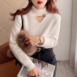 裏起毛カットアウトニット リブニット 裏起毛 | COCOMOMO | 詳細画像14