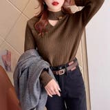 裏起毛カットアウトニット リブニット 裏起毛 | COCOMOMO | 詳細画像18